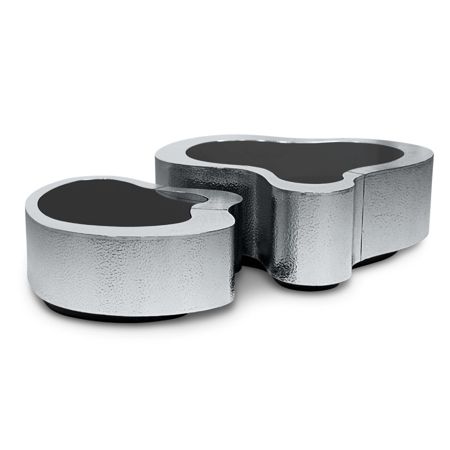 WAVE HAMMERED STAINLESS STEEL CENTER SMALL