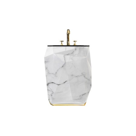 DIAMOND FAUX WHITE MARBLE FREESTANDING