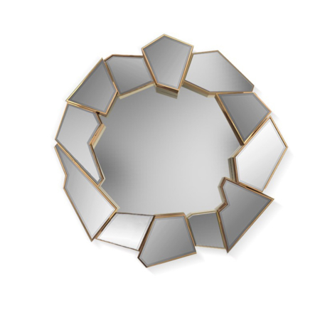 CRACKLE ROUND MIRROR