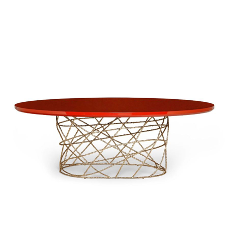 Rosebush Oval Lacquer Dining Table