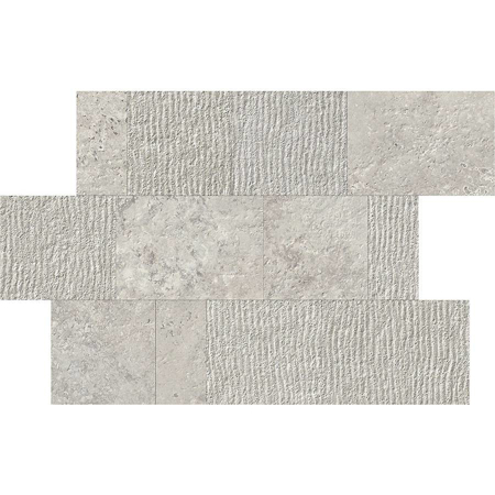 Travertine Mosaic Nativa Falda Lux Lapis Mix 12"X16" 3/8"