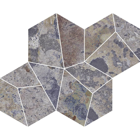 Lava Blend Nat. Mosaico Trencadis 16.61" x 13.39" Porcelain Tile