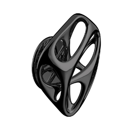 Aeroflow Ross Lovegrove Door Knob, Hero Mirror Black