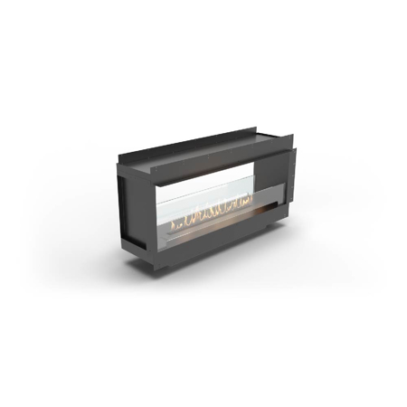 Tunnel Bioethanol Fireplace with FLA4 46 7/8" Burner, Forma 60"