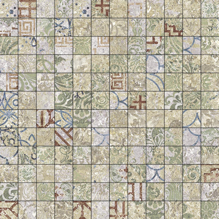 Bohemian Blend Mosaico 2,5x2,5 11,71”x11,71” Porcelain Tile