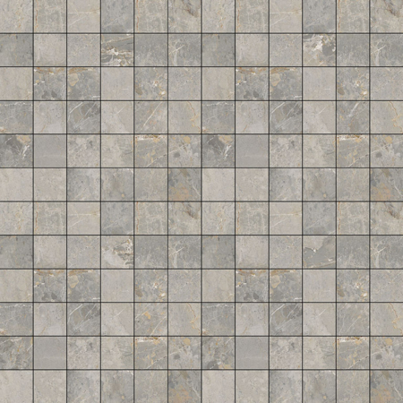 Dstone Ash Lekue 2.5x2.5 11.71" x 11.71" Mosaico Brillo Porcelain Tile