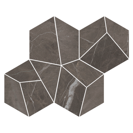 Dstone Anthracite Moon Natural 16.61" x 13.39" Mos Trencadis Porcelain Tile
