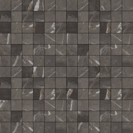 Dstone Anthracite Moon 2.5"x2.5" 11.71" x 11.71"Mosaico Porcelain Tile