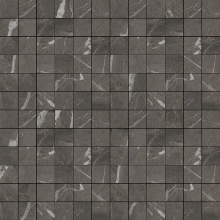Dstone Anthracite Moon 2.5"x2.5" 11.71" x 11.71" Brillo Mosaico Porcelain Tile