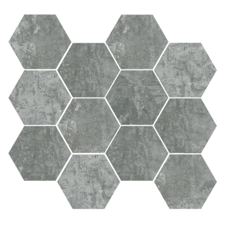 Harlem Grey Natural Mosaico Hexagonal 11.02" x 11.81" Porcelain Tile
