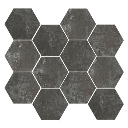 Harlem Anthracite Nat. Mosaico Hexagonal 11,02”x11,81” Porcelain Tile
