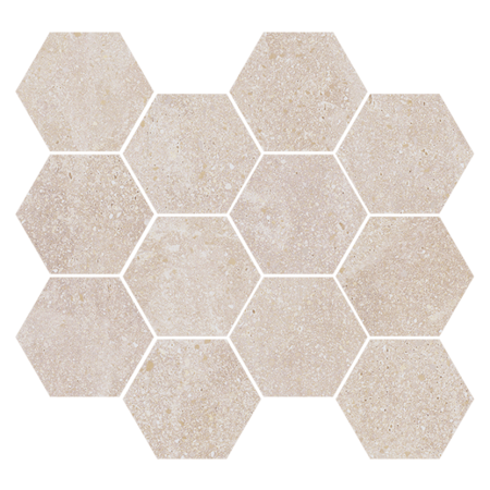Lithops Ivory Nat. Mosaico Hexagonal 11,02”x11,81” Porcelain TIle