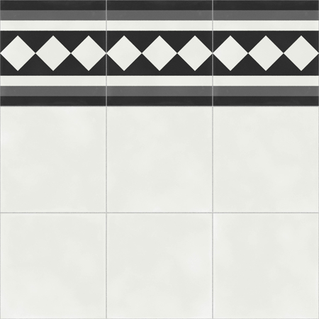 Vienna White Border Natural 23,3”x23,3” Porcelain TIle