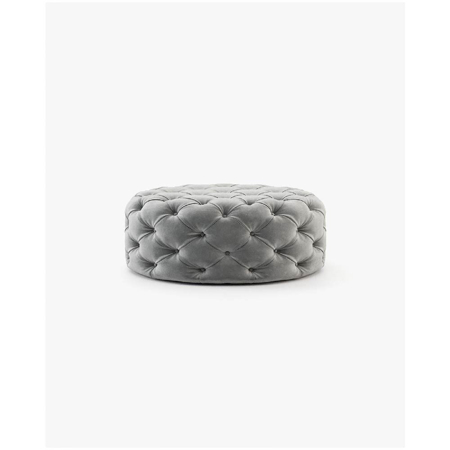 Round Bur Pouf, Vienna Light Grey
