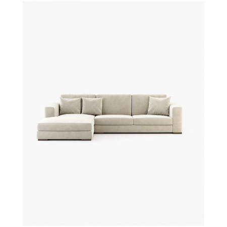 Grey Sofa With Chaise Longue, Vienna Cream