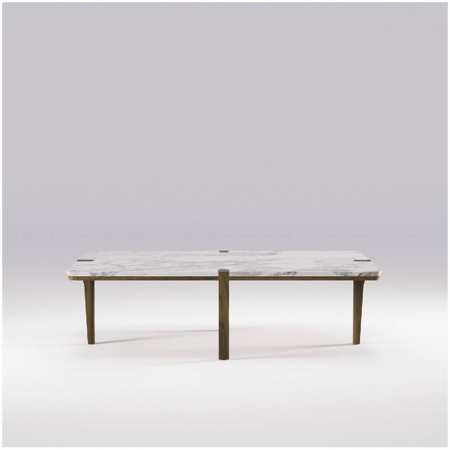 Corner Coffee Rectangular Table Walnut Premium Marble