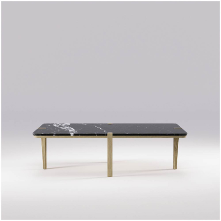 Corner Coffee Rectangular Table Oak Standard Marble