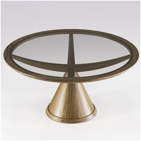 Vasco Table Walnut Glass (Bronze)