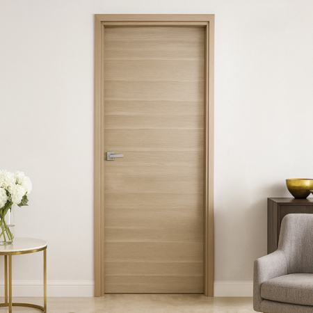 Wood Interior Door White Oak Urban Liso 2'-8" x 8'-0" Pre-Hung Left