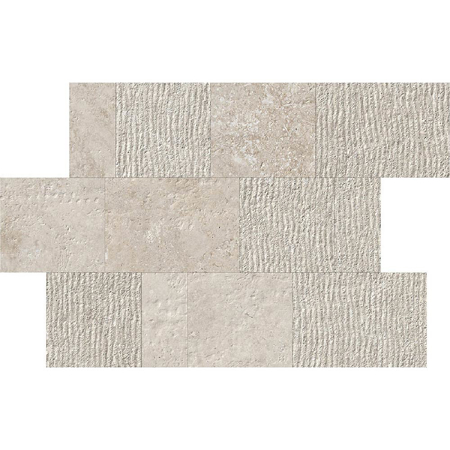 Travertine Mosaic Nativa Vena Aurum Lapis Mix 12"X16" 3/8"