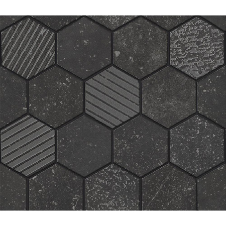 Italian Porcelain Mosaic Carrière du Kronos Namur Exa 10" x 11 5/8" 3/8" Natural