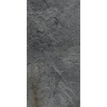 Italian Porcelain Tile Rocks Silver Black 12" x 24" 3/8" Grip