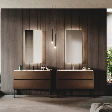 Modern Italian Freestanding Bathroom Vanity Scava Metal 4.0