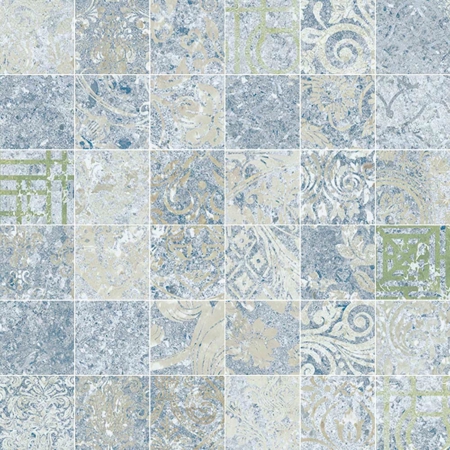 Mosaic Bohemian Blue 12" x 12", 3/8" Natural Porcelain Tile